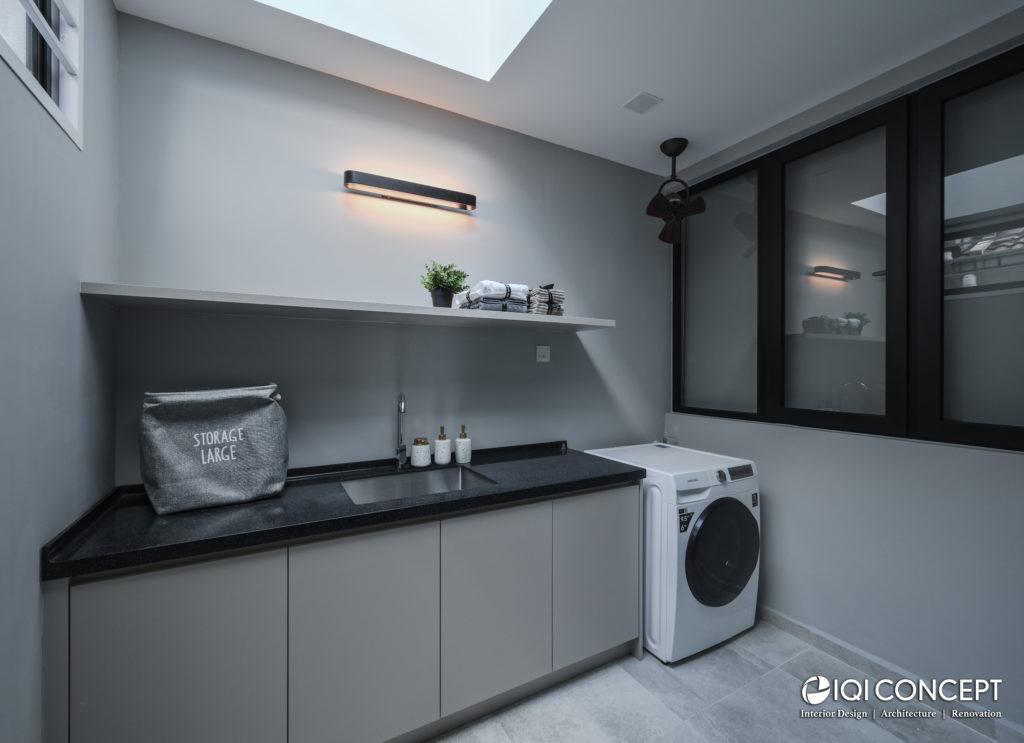 modern minimalist laundry area