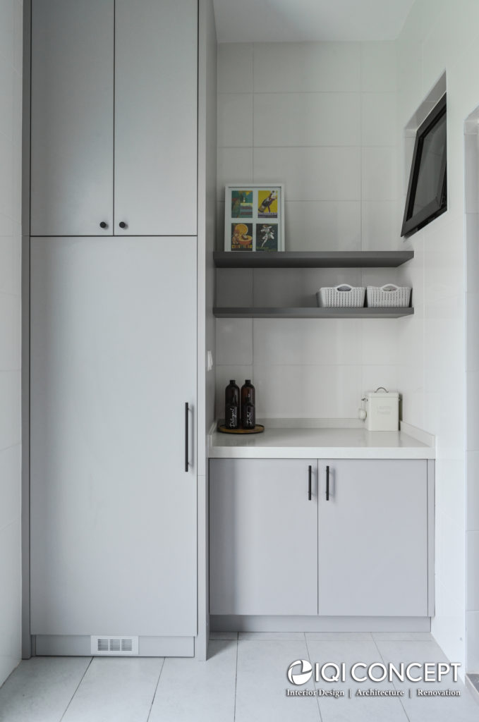 grey cabinet laundry