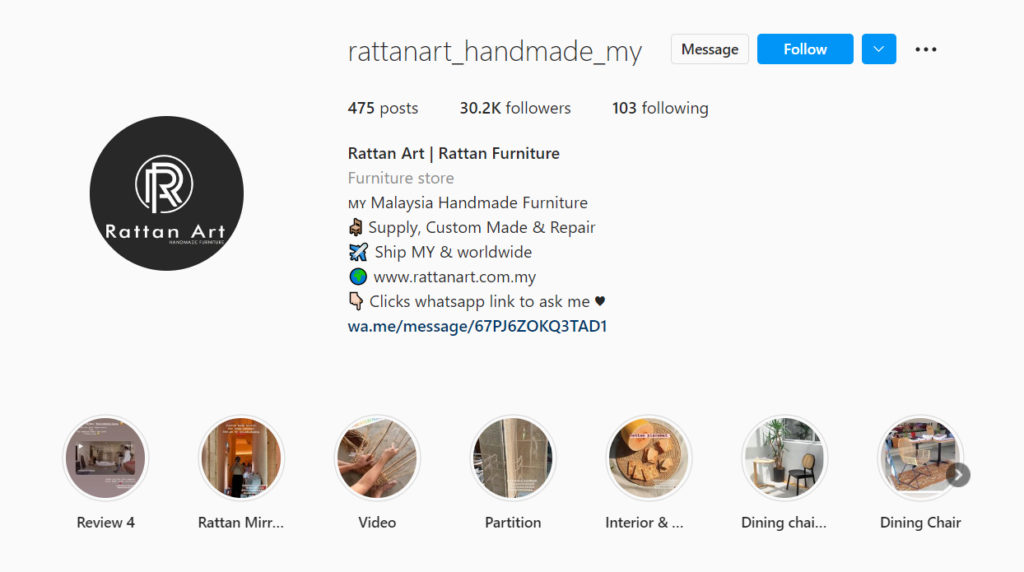 malaysia furniture brand rattan art