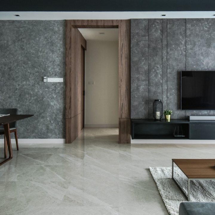 grey modern contemporary condo design