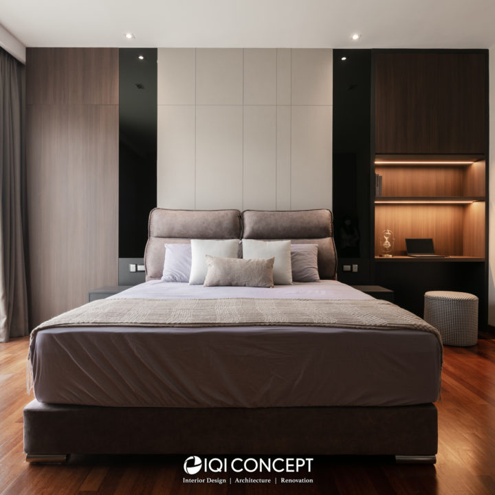 modern contemporary master bedroom bed head