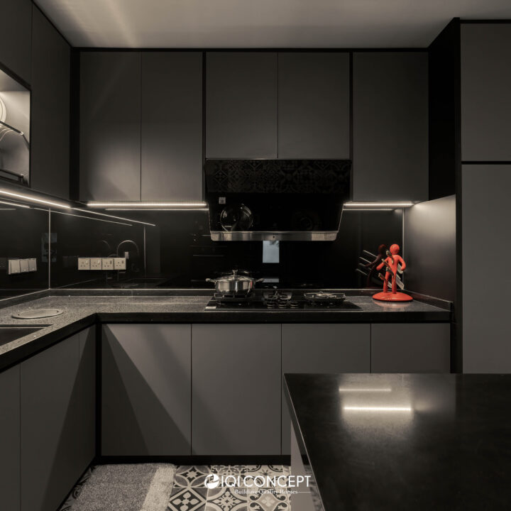 black kitchen interior