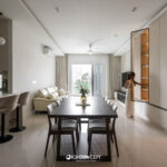 bangsar condo living room modern minimal with curve shelves